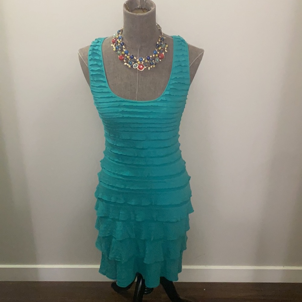 Max Studio turquoise ruffle dress